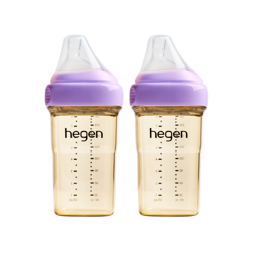 Hegen PCTO™ 240ml Feeding Bottle PPSU, 2-Pack with 2 x Medium Flow Teat (3 to 6 Months)