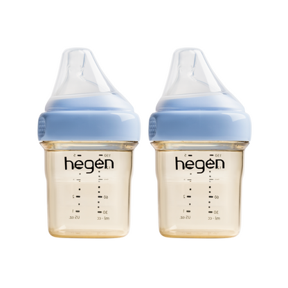 Hegen PCTO™ 150ml Feeding Bottle PPSU 2-Pack BLUE with 2x Slow Flow Teats (1 to 3 months)