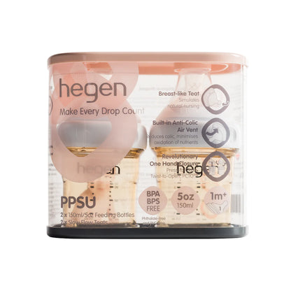 Hegen PCTO™ 150ml Feeding Bottle PPSU, 2-Pack with 2 x Slow Flow Teat (1 to 3 Months)