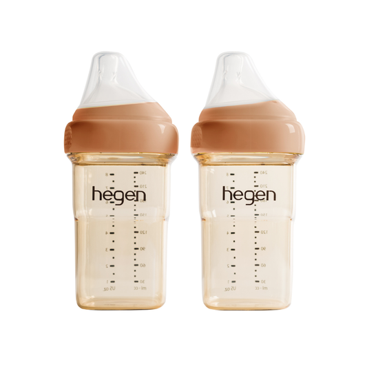 Hegen PCTO™ 240ml Feeding Bottle PPSU, 2-Pack with 2 x Medium Flow Teat (3 to 6 Months)