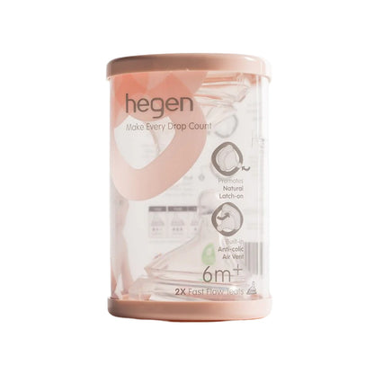 Hegen Teat Fast Flow, 2-Pack (6 Months +)